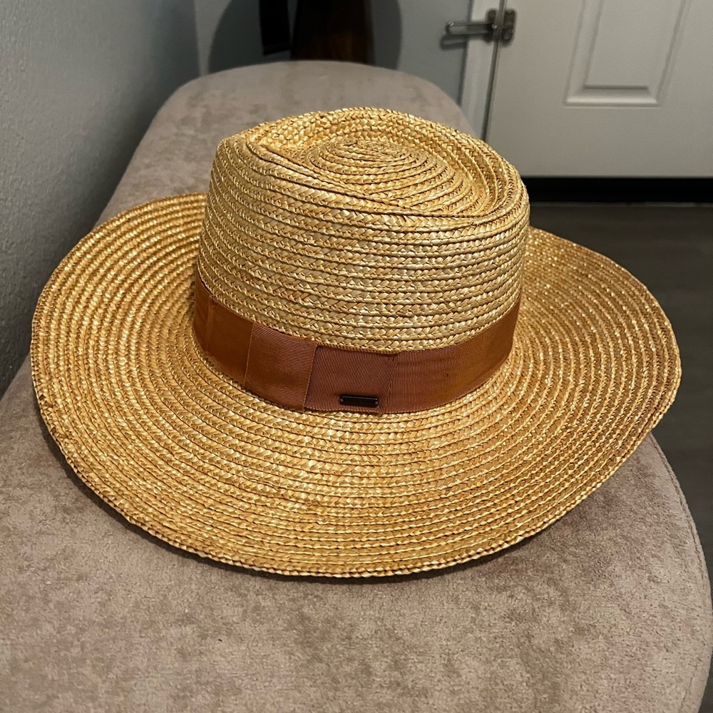 Brixton Natural Straw Hat with Black Band